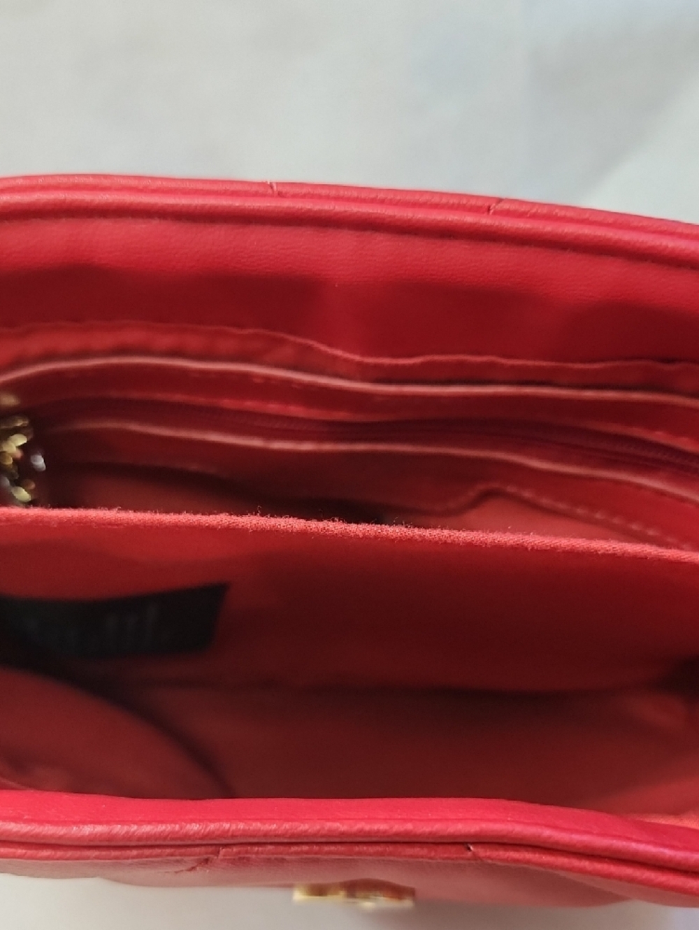 bebe Quilted Crossbody Bag in Red with Gold Hardware New With Tags - Picture 6 of 10
